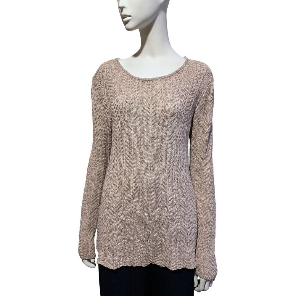 Y2K Isabella Bird Fisherman Sweater M Tunic Linen Silk Neutral Minimalist